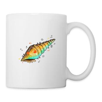 Bunte Muschelwasserfarben - Tasse - Weiß - Rechts