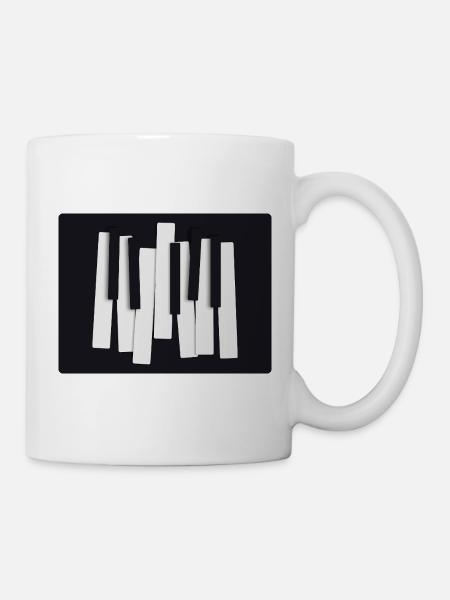 Abstrakte Klaviertasten – Modernes Design - Tasse - Weiß