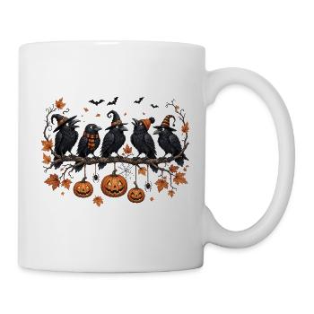 Halloween Raben Herbst Kürbis - Tasse - Weiß - Rechts