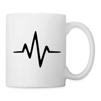 ECG Fréquence cardiaque Cadeau sur la ligne cardiaque - Mug blanc - blanc - Droite