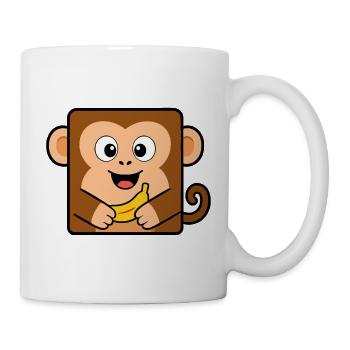 Affe - Tasse - Weiß - Rechts