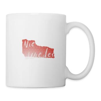 Nie Wieder Geometrischer Pink Aufdruck - Tasse - Weiß - Rechts
