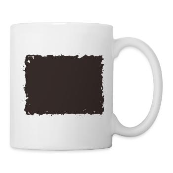 Grunge-Rechteck-Stempelrahmen Vintage-Gummirand - Tasse - Weiß - Rechts