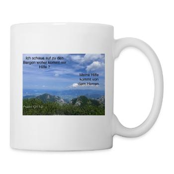 Bergblick Psalm Vertrauen - Tasse - Weiß - Rechts