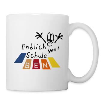 endlich Schule Ben - Tasse - Weiß - Rechts