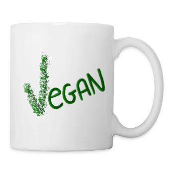 Déclaration végane dans Green Brush - Mug blanc - blanc - Droite