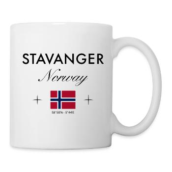 Stavanger Norwegen Koordinaten Reise Souvenir - Tasse - Weiß - Rechts