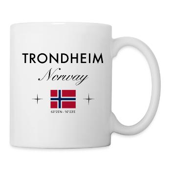 Trondheim Norwegen Koordinaten Reise Souvenir - Tasse - Weiß - Rechts