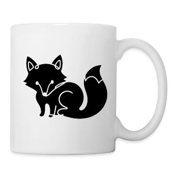 Fuchs Silhouette – Waldtier Minimal Motiv - Tasse - Weiß - Rechts