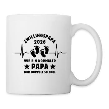 Zwillingspapa 2026 - Cooler Papa - Vatertag - Tasse - Weiß - Rechts