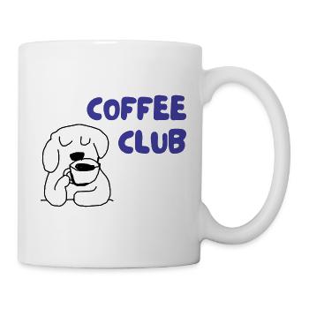 Kaffee Club Hund Illustration - Tasse - Weiß - Rechts