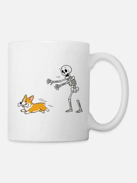 Halloween, Cprgi, Skelett - Tasse - Weiß