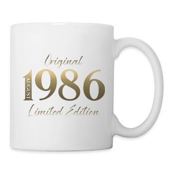 40. Geburtstag Geschenk Original August 1986 - Tasse - Weiß - Rechts