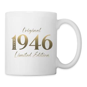 80. Geburtstag Geschenk Original August 1946 - Tasse - Weiß - Rechts