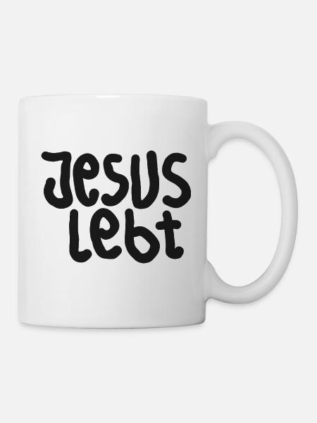 Jesus Left Typografie - Tasse - Weiß