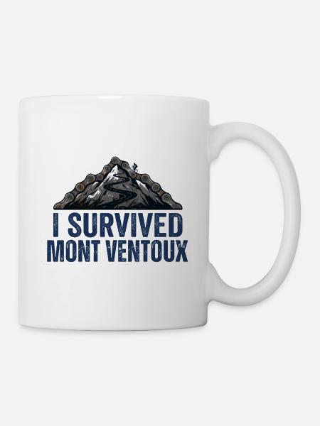 Ik overleefde Mont Ventoux Cycling Art - Mok - wit