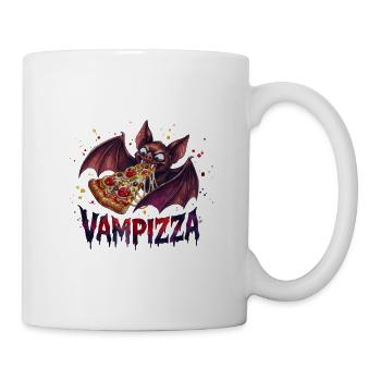 Vampizza Lustiges Fledermaus Vampir Pizza Motiv - Tasse - Weiß - Rechts