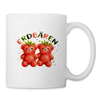 Erdbären Süßes Erdbeere Bären Wortspiel Design - Tasse - Weiß - Rechts