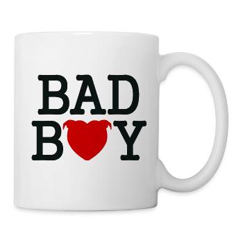 Bad boy head heart staffie - 045 - Mug - white - Right