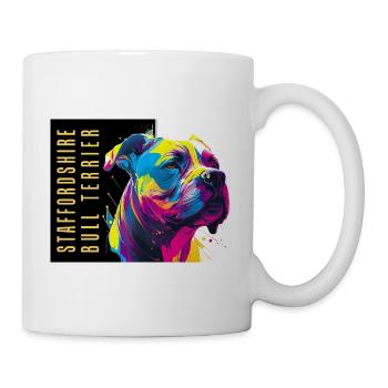 Staffie Head Popart - 050 - Tasse - Weiß - Rechts