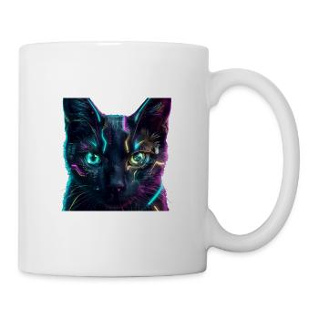 Katzen-Neonnetz - Tasse - Weiß - Rechts