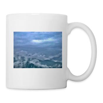 Fog over mountain landscape Morning light - Mug - white - Right