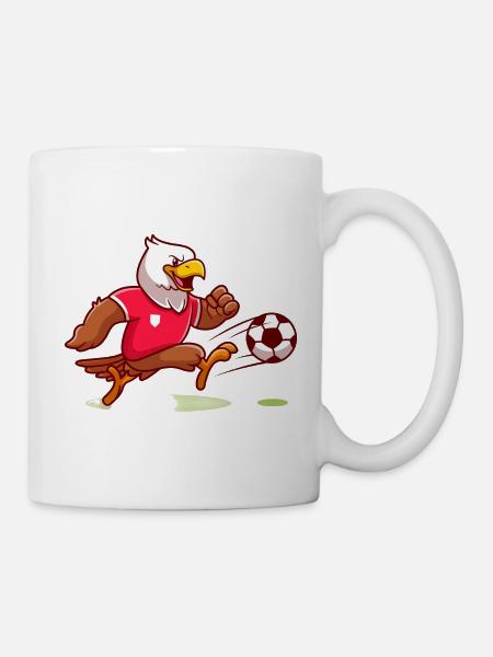 Eagle Mascot Striker Kick - Mug - white