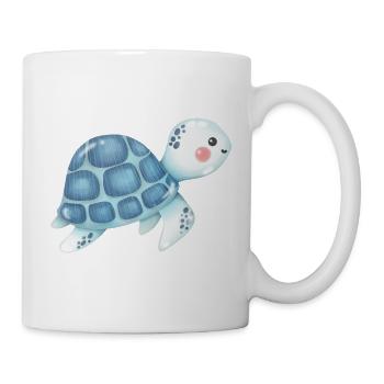 Cuddly turtle blue pattern - Mug - white - Right