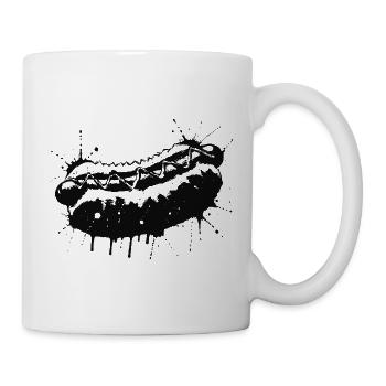 Hot Dog Ink Splash & Splash Black - Tasse - Weiß - Rechts