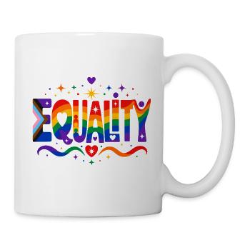 Equality Rainbow Diversity Shirt Sticker Throw Pillow - Mug - white - Right
