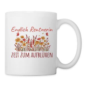 Rentnerin Zeit zum Aufblühen Kollegin Abschied - Tasse - Weiß - Rechts