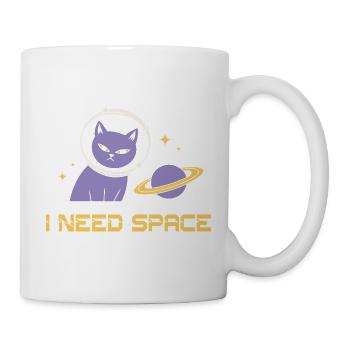 Space Cat – J’ai besoin d’espace - Mug blanc - blanc - Droite