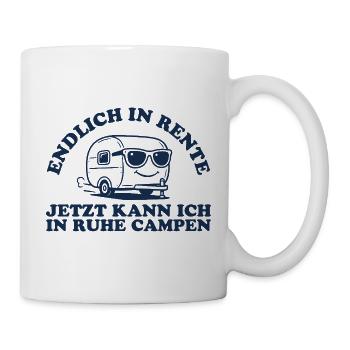 Rente in Ruhe Campen Retro Wohnwagen - Tasse - Weiß - Rechts