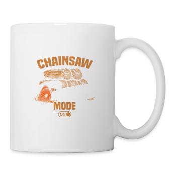 Chainsaw fashion wood making lumberjack woodsman - Mug - white - Right