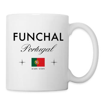 Funchal Portugal Koordinaten Reise Souvenir - Tasse - Weiß - Rechts