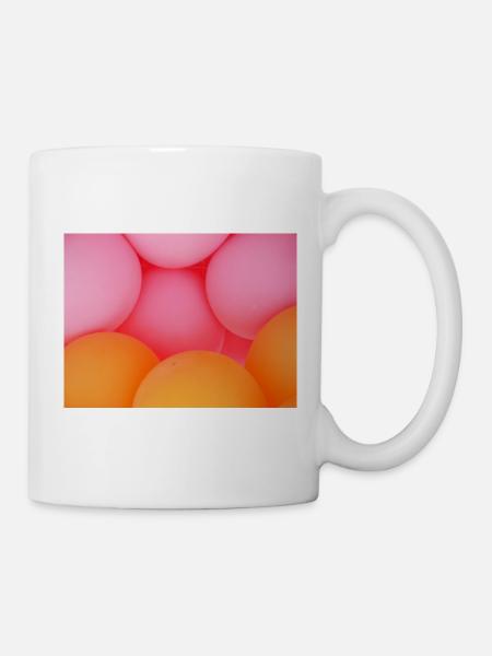 Brightly coloured balloons in orange pastel colours - Mug - white