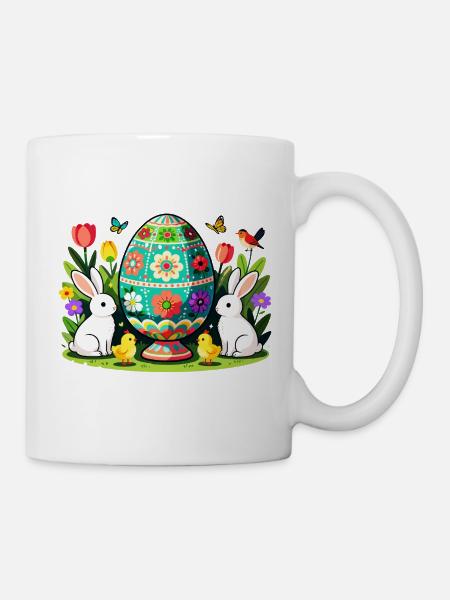 Easter Floral Egg Parade - Mug - white