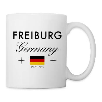 Freiburg Deutschland Koordinaten Reise Souvenir - Tasse - Weiß - Rechts