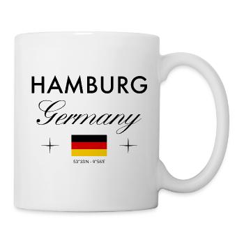 Hamburg Germany Coordinates Travel Souvenir - Mug - white - Right