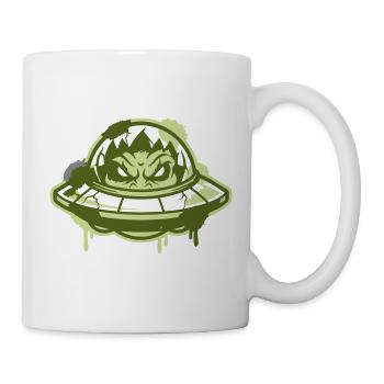 Alien Ufo Graffiti Logo - Mug - white - Right