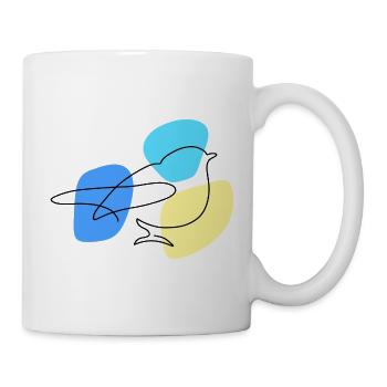 Lineart Blue with Pastel Shapes - Mug - white - Right