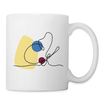 Lineart dovetail with colour background - Mug - white - Right