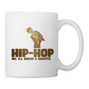 Golden Glitter Hip Hop Mic Fist - Mug - white - Right