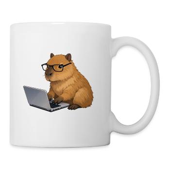 Capybara on the laptop - Mug - white - Right