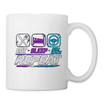 Eat sleep sim race repeat für Sim Racing Fans - Tasse - Weiß - Rechts