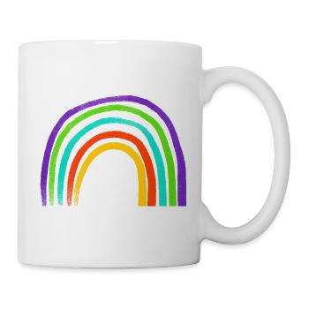 Regenbogen Pinselstrich Bogen - Tasse - Weiß - Rechts