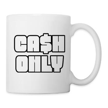 Nur Bargeld Impasto Textblock - Tasse - Weiß - Rechts