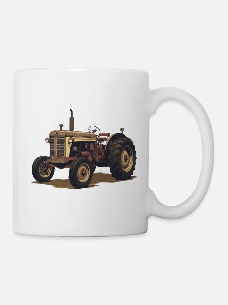 Vintage Traktor – Landwirtschaft Retro - Tasse - Weiß