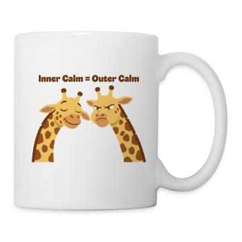 Giraffen-Psychologie: Inner Calm = Outer Calm - Tasse - Weiß - Rechts