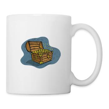 Schatztruhe mit Goldglanz - Tasse - Weiß - Rechts
